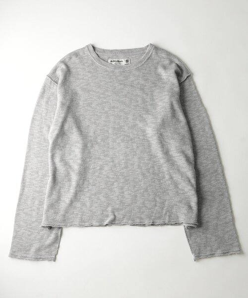 Sourcream(サワークリーム)の「【Sourcream】太番手甘編みスラブ天竺トップス(Tシャツ/カットソー・レディース・ブラック/グレー/ホワイト・FREE)」の1枚目の写真