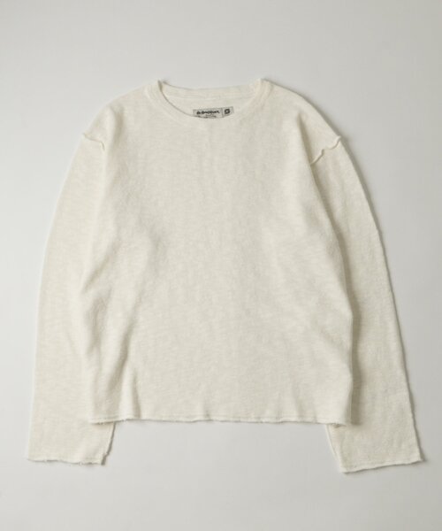 Sourcream(サワークリーム)の「【Sourcream】太番手甘編みスラブ天竺トップス(Tシャツ/カットソー・レディース・ブラック/グレー/ホワイト・FREE)」の2枚目の写真