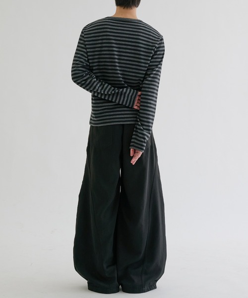 EPNK（イーピーエヌケー）の「Assorted border long sleeve henly tee / アソートボーダーロングスリーブヘンリーT（Tシャツ/カットソー・メンズ・カーキ/ブラック/ブラック系・MEDIUM/SMALL/LARGE）」の22枚目の写真