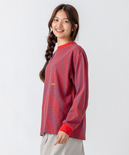 L.L.Bean(エルエルビーン)の「【JAPAN EDITION】ユニオン・ロングスリーブ・ストライプ・ティ(Tシャツ/カットソー・レディース・ブラウン系その他/ホワイト系その他/レッド系その他/ブラック系その他・MEDIUM)」の6枚目の写真