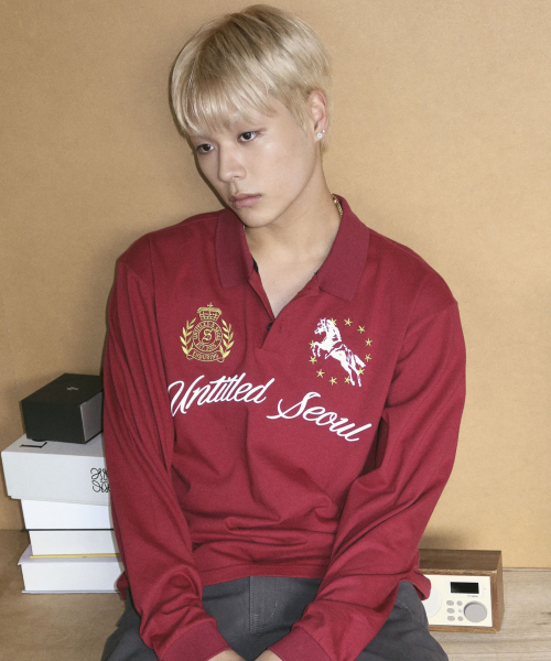 UNTITLED SEOUL(アンタイトル ソウル)の「アンタイトルクレストポロロングスリーブバーガンディ(ポロシャツ・レディース・その他・LARGE/MEDIUM/SMALL)」の2枚目の写真