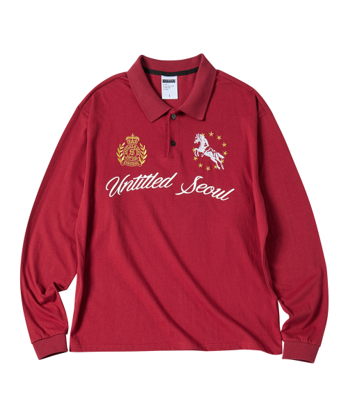 UNTITLED SEOUL(アンタイトル ソウル)の「アンタイトルクレストポロロングスリーブバーガンディ(ポロシャツ・レディース・その他・LARGE/MEDIUM/SMALL)」の4枚目の写真