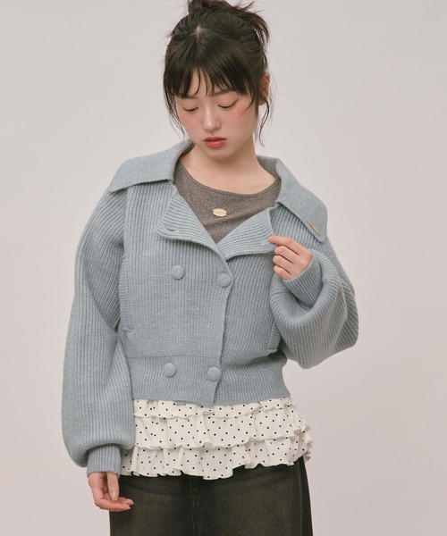 SNIDEL（スナイデル）の「シアーフリルボレロカーディガン