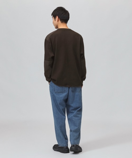 TIGORA(ティゴラ)の「ティゴラ TIGORA ワッフルポケットロングTシャツ(Tシャツ/カットソー・メンズ・ブラウン/チャコールグレー/オフホワイト/ネイビー・L/S/M/LL/3L)」の20枚目の写真