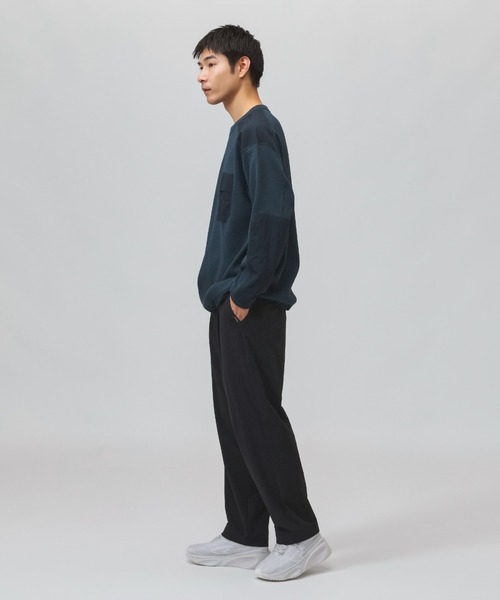 TIGORA(ティゴラ)の「ティゴラ TIGORA ワッフルポケットロングTシャツ(Tシャツ/カットソー・メンズ・ブラウン/チャコールグレー/オフホワイト/ネイビー・L/S/M/LL/3L)」の6枚目の写真