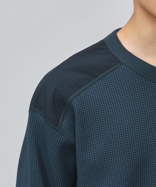 TIGORA(ティゴラ)の「ティゴラ TIGORA ワッフルポケットロングTシャツ(Tシャツ/カットソー・メンズ・ブラウン/チャコールグレー/オフホワイト/ネイビー・L/S/M/LL/3L)」の8枚目の写真