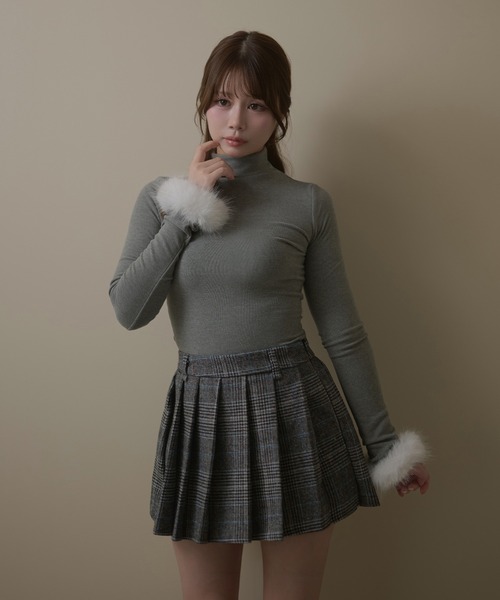 M DOLLY(エムドリー)の「Tartan wendy mini skirt / タータンウェンディミニスカート(スカート・レディース・ブラウン/グレー・S/M)」の3枚目の写真
