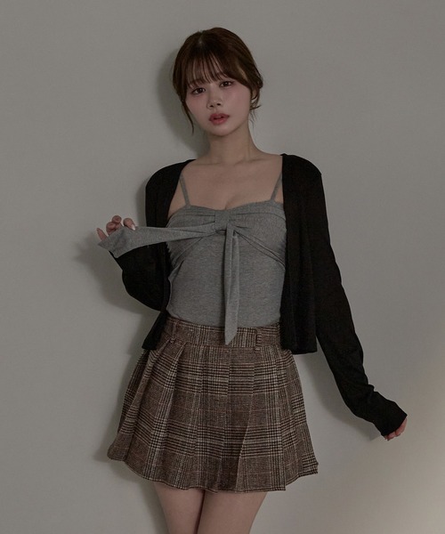M DOLLY(エムドリー)の「Tartan wendy mini skirt / タータンウェンディミニスカート(スカート・レディース・ブラウン/グレー・S/M)」の10枚目の写真