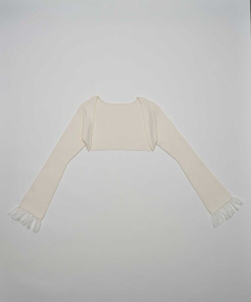 Belle Charme(ベルシャルム)の「【Belle Charme】Eyelash Lace Bolero(カーディガン/ボレロ・レディース・ベージュ/オフホワイト/ブラック・FREE)」の11枚目の写真