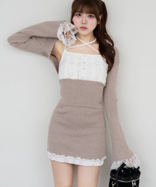 Belle Charme(ベルシャルム)の「【Belle Charme】Eyelash Lace Bolero(カーディガン/ボレロ・レディース・ベージュ/オフホワイト/ブラック・FREE)」の16枚目の写真