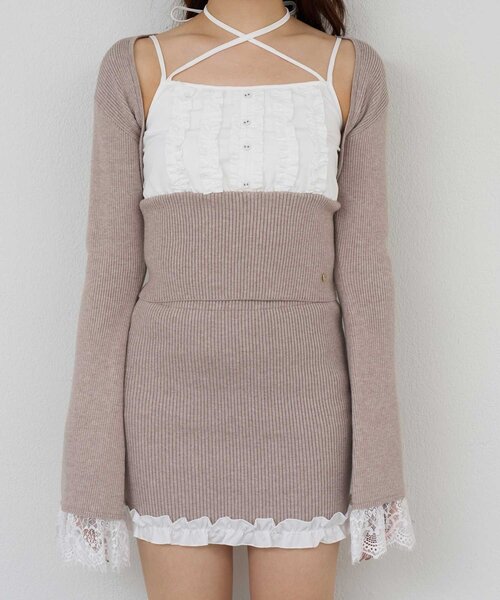 Belle Charme(ベルシャルム)の「【Belle Charme】Eyelash Lace Bolero(カーディガン/ボレロ・レディース・ベージュ/オフホワイト/ブラック・FREE)」の18枚目の写真