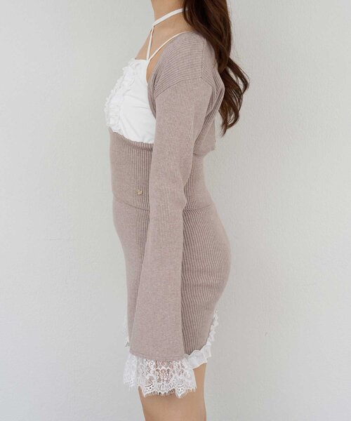Belle Charme(ベルシャルム)の「【Belle Charme】Eyelash Lace Bolero(カーディガン/ボレロ・レディース・ベージュ/オフホワイト/ブラック・FREE)」の19枚目の写真