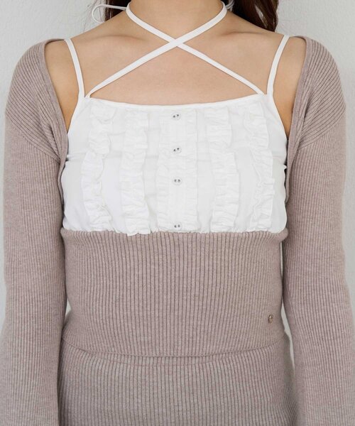 Belle Charme(ベルシャルム)の「【Belle Charme】Eyelash Lace Bolero(カーディガン/ボレロ・レディース・ベージュ/オフホワイト/ブラック・FREE)」の8枚目の写真