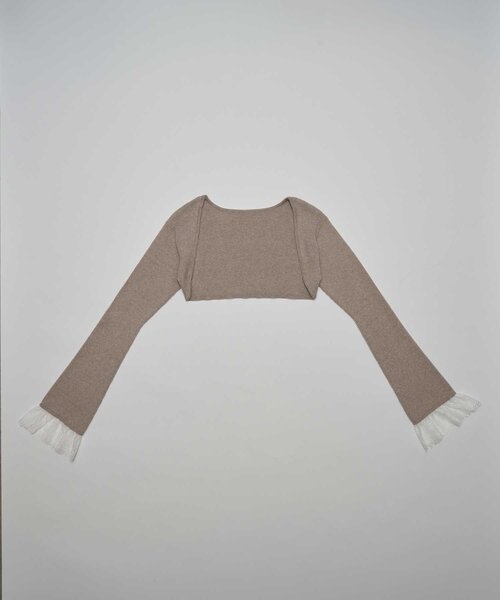 Belle Charme(ベルシャルム)の「【Belle Charme】Eyelash Lace Bolero(カーディガン/ボレロ・レディース・ベージュ/オフホワイト/ブラック・FREE)」の10枚目の写真
