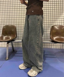 AS KNOW AS plus（アズノゥアズプラス）の「☆アソートデザイン カーブデニムパンツ(レース、ケミカル、オーバーダイ、ビジュー）（デニムパンツ）」