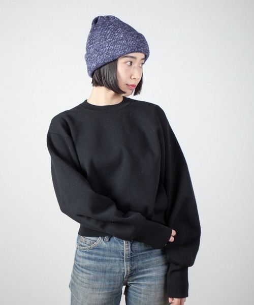 RACAL(ラカル)の「Colored Heather Knit Watch / カラー杢ニットワッチ(ニットキャップ/ビーニー・レディース・ネイビー/レッド/ブラック/ライトイエロー/サックスブルー・FREE)」の2枚目の写真