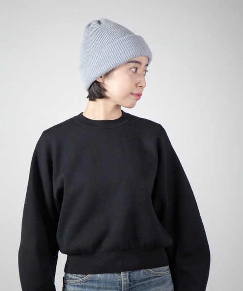 RACAL(ラカル)の「Colored Heather Knit Watch / カラー杢ニットワッチ(ニットキャップ/ビーニー・レディース・ネイビー/レッド/ブラック/ライトイエロー/サックスブルー・FREE)」の3枚目の写真