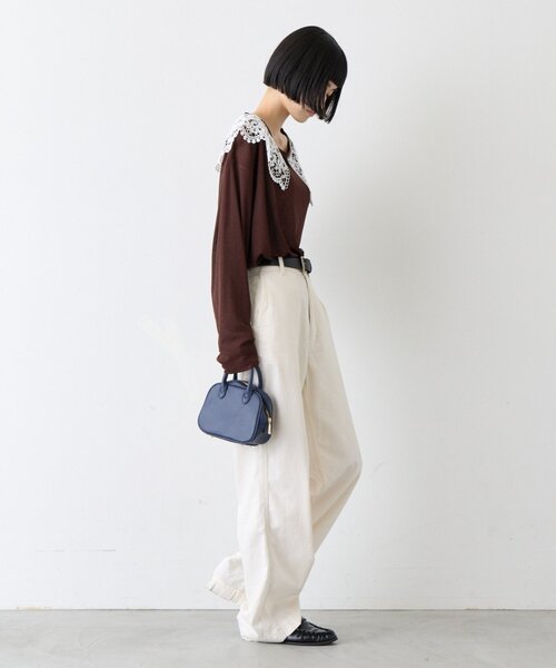 CIAOPANIC TYPY(チャオパニックティピー)の「∴ビッグレースカラードッキングシアーTee(Tシャツ/カットソー・レディース・オフホワイト/ブラック/ブラウン/グリーン・ONE SIZE)」の10枚目の写真