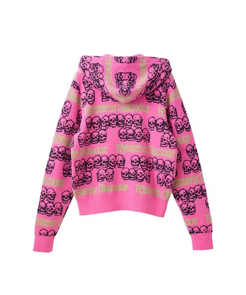 HYSTERIC GLAMOUR(ヒステリックグラマー)の「SKULL STRIPE柄ジャカード パーカー(パーカー・レディース・ピンク系その他/ブラウン系その他/ブラック系その他・FREE)」の5枚目の写真