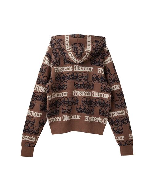 HYSTERIC GLAMOUR(ヒステリックグラマー)の「SKULL STRIPE柄ジャカード パーカー(パーカー・レディース・ピンク系その他/ブラウン系その他/ブラック系その他・FREE)」の6枚目の写真