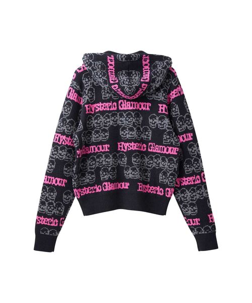 HYSTERIC GLAMOUR(ヒステリックグラマー)の「SKULL STRIPE柄ジャカード パーカー(パーカー・レディース・ピンク系その他/ブラウン系その他/ブラック系その他・FREE)」の4枚目の写真