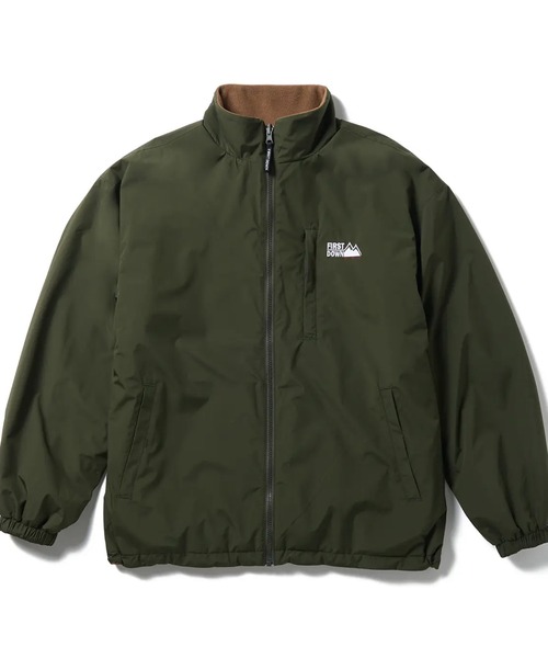 FIRST DOWN(ファーストダウン)の「FIRST DOWN/ファーストダウン FIRSTLITE REVERSIBLE JACKET/ファーストライトリバーシブル裏フリースジャケット/ブルゾン/レディース メンズ(ブルゾン・メンズ・ブラック/チャコール/オリーブ・M/L/XL)」の3枚目の写真
