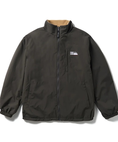 FIRST DOWN(ファーストダウン)の「FIRST DOWN/ファーストダウン FIRSTLITE REVERSIBLE JACKET/ファーストライトリバーシブル裏フリースジャケット/ブルゾン/レディース メンズ(ブルゾン・メンズ・ブラック/チャコール/オリーブ・M/L/XL)」の1枚目の写真