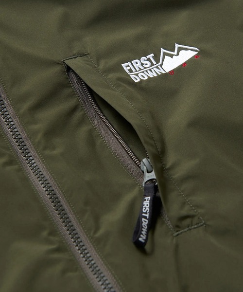 FIRST DOWN(ファーストダウン)の「FIRST DOWN/ファーストダウン FIRSTLITE REVERSIBLE JACKET/ファーストライトリバーシブル裏フリースジャケット/ブルゾン/レディース メンズ(ブルゾン・メンズ・ブラック/チャコール/オリーブ・M/L/XL)」の8枚目の写真