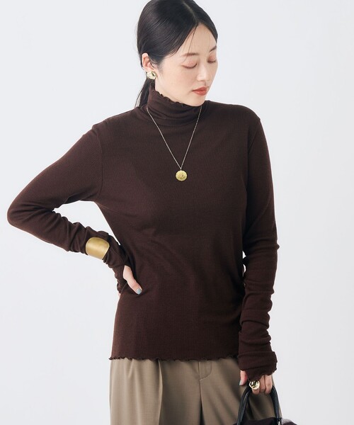NOLLEY’S(ノーリーズ)の「MY STANDARDウォッシャブルリブタートル(Tシャツ/カットソー・レディース・オフホワイト/ライトグレー/ベビーピンク/ブラウン・FREE)」の3枚目の写真