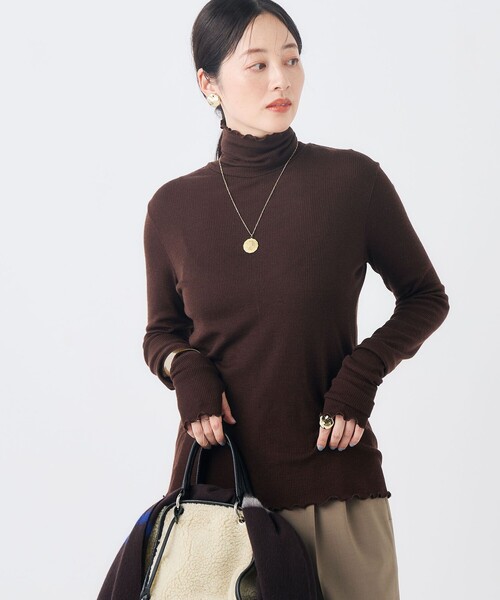 NOLLEY’S(ノーリーズ)の「MY STANDARDウォッシャブルリブタートル(Tシャツ/カットソー・レディース・オフホワイト/ライトグレー/ベビーピンク/ブラウン・FREE)」の17枚目の写真