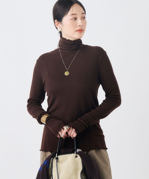 NOLLEY’S(ノーリーズ)の「MY STANDARDウォッシャブルリブタートル(Tシャツ/カットソー・レディース・オフホワイト/ライトグレー/ベビーピンク/ブラウン・FREE)」の22枚目の写真