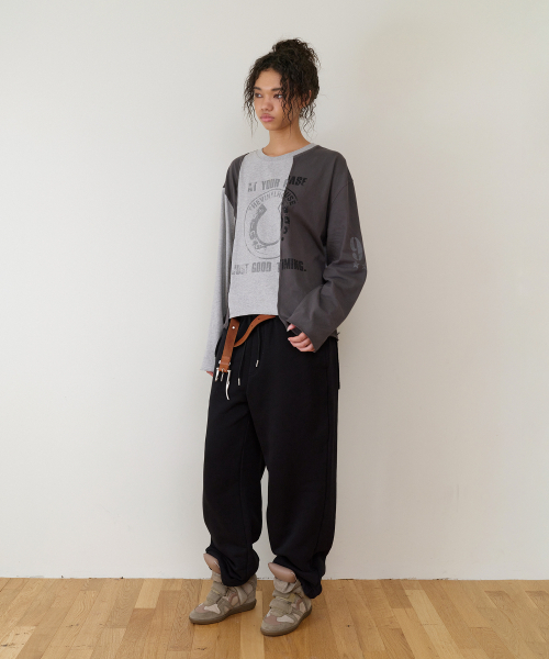THEVINYLHOUSE(ザバイニルハウス)の「BLOCK UNBALANCE LS TEE(W) GREY(Tシャツ/カットソー・レディース・その他・FREE)」の6枚目の写真