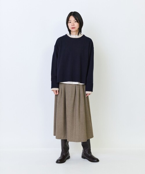 LOISIR(ロワズィール)の「ウール天竺配色プルオーバー(ニット/セーター・レディース・ベージュ/レッド/ダークブラウン/ネイビー・FREE)」の5枚目の写真