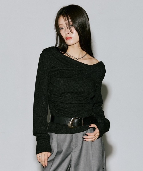 PAGEBOY（ページボーイ）の「リブニットソードレーププルオーバー（Tシャツ/カットソー・レディース・オフホワイト/ブラック/パープル・FREE）」の11枚目の写真
