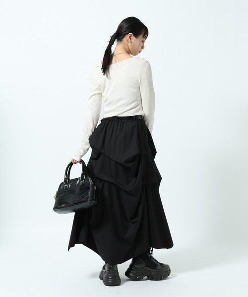 PAGEBOY（ページボーイ）の「リブニットソードレーププルオーバー（Tシャツ/カットソー・レディース・オフホワイト/ブラック/パープル・FREE）」の9枚目の写真
