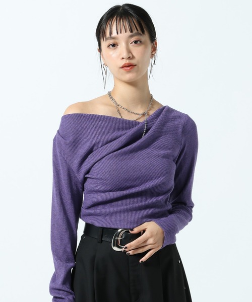 PAGEBOY（ページボーイ）の「リブニットソードレーププルオーバー（Tシャツ/カットソー・レディース・オフホワイト/ブラック/パープル・FREE）」の20枚目の写真