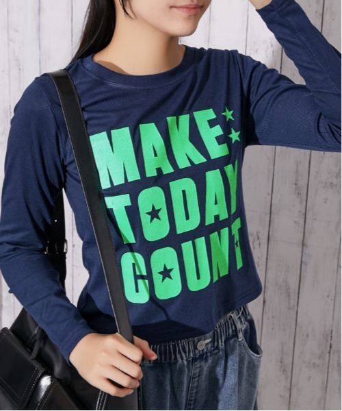 GORGE(ゴージ)の「ビッグロゴ テレコトップス|全4色(Tシャツ/カットソー・レディース・ブラック/ネイビー/オフホワイト/カモフラージュ・F)」の3枚目の写真