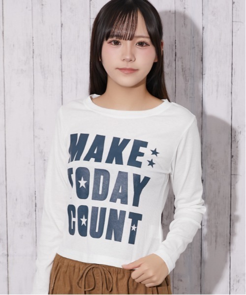 GORGE(ゴージ)の「ビッグロゴ テレコトップス|全4色(Tシャツ/カットソー・レディース・ブラック/ネイビー/オフホワイト/カモフラージュ・F)」の1枚目の写真