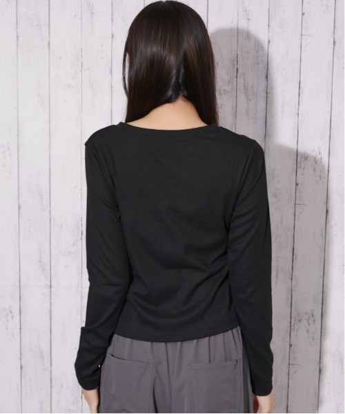 GORGE(ゴージ)の「ビッグロゴ テレコトップス|全4色(Tシャツ/カットソー・レディース・ブラック/ネイビー/オフホワイト/カモフラージュ・F)」の14枚目の写真