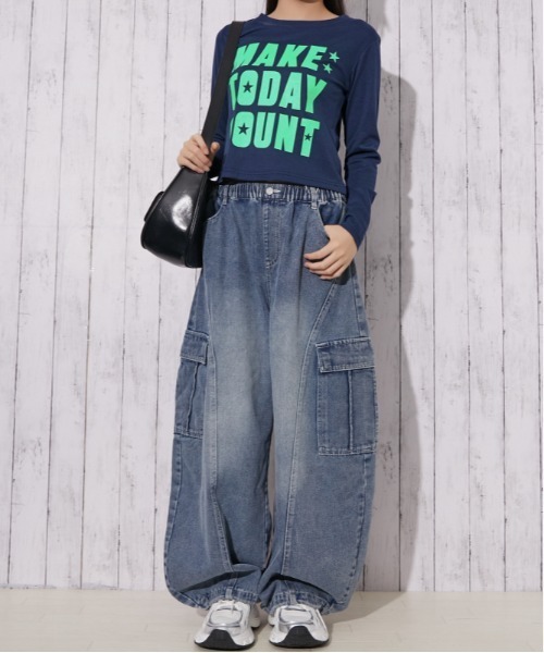 GORGE(ゴージ)の「ビッグロゴ テレコトップス|全4色(Tシャツ/カットソー・レディース・ブラック/ネイビー/オフホワイト/カモフラージュ・F)」の17枚目の写真