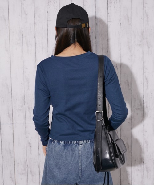 GORGE(ゴージ)の「ビッグロゴ テレコトップス|全4色(Tシャツ/カットソー・レディース・ブラック/ネイビー/オフホワイト/カモフラージュ・F)」の19枚目の写真