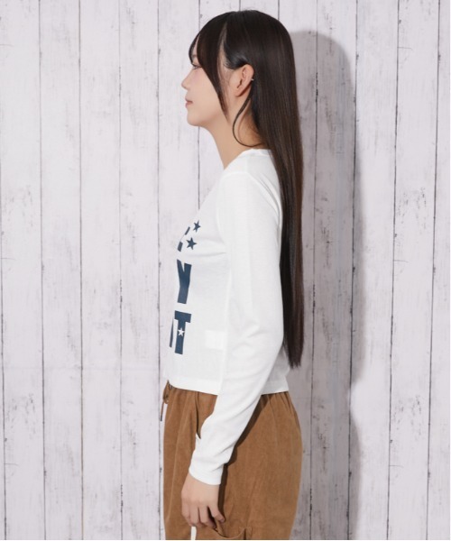 GORGE(ゴージ)の「ビッグロゴ テレコトップス|全4色(Tシャツ/カットソー・レディース・ブラック/ネイビー/オフホワイト/カモフラージュ・F)」の22枚目の写真