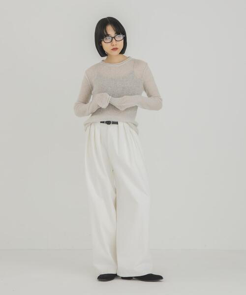 KBF(ケイビーエフ)の「ベルトSETタックパンツ(その他パンツ・レディース・アイボリー/ベージュ系その他/ブラック・38/36)」の17枚目の写真