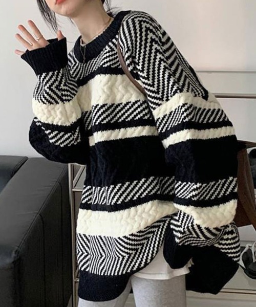 Flugge(フラッジー)の「マルチパターンニット(ニット/セーター・レディース・ブラック・FREE)」の14枚目の写真