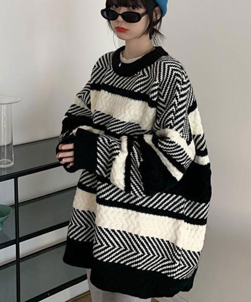 Flugge(フラッジー)の「マルチパターンニット(ニット/セーター・レディース・ブラック・FREE)」の9枚目の写真