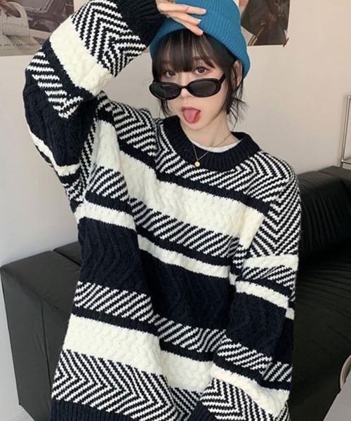 Flugge(フラッジー)の「マルチパターンニット(ニット/セーター・レディース・ブラック・FREE)」の13枚目の写真