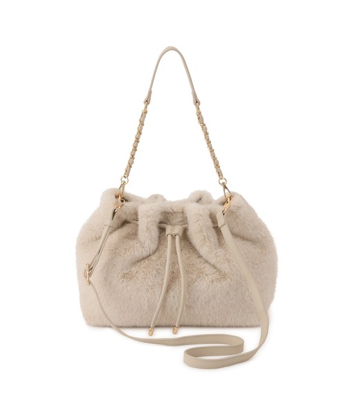 ROPE' PICNIC(ロペピクニック)の「フェイクファードロストパンプキンバッグ(ショルダーバッグ・レディース・チャコールグレー/キナリ・FREE)」の5枚目の写真