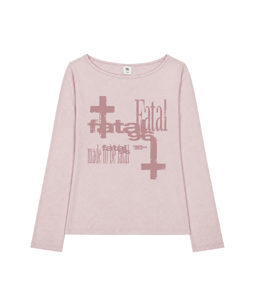 VENHIT(ベンヒット)の「FATAL ボートネックロングスリーブ(Tシャツ/カットソー・レディース・ブラック/ピンク/ベージュ/ミント・FREE)」の4枚目の写真