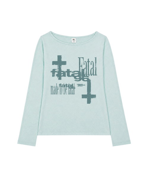 VENHIT(ベンヒット)の「FATAL ボートネックロングスリーブ(Tシャツ/カットソー・レディース・ブラック/ピンク/ベージュ/ミント・FREE)」の1枚目の写真