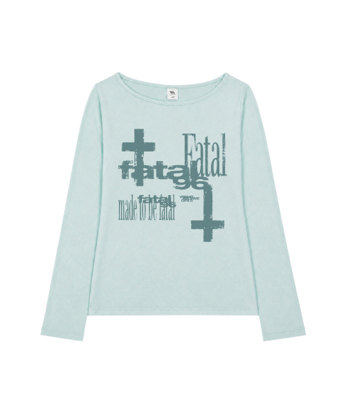 VENHIT(ベンヒット)の「FATAL ボートネックロングスリーブ(Tシャツ/カットソー・レディース・ブラック/ピンク/ベージュ/ミント・FREE)」の5枚目の写真
